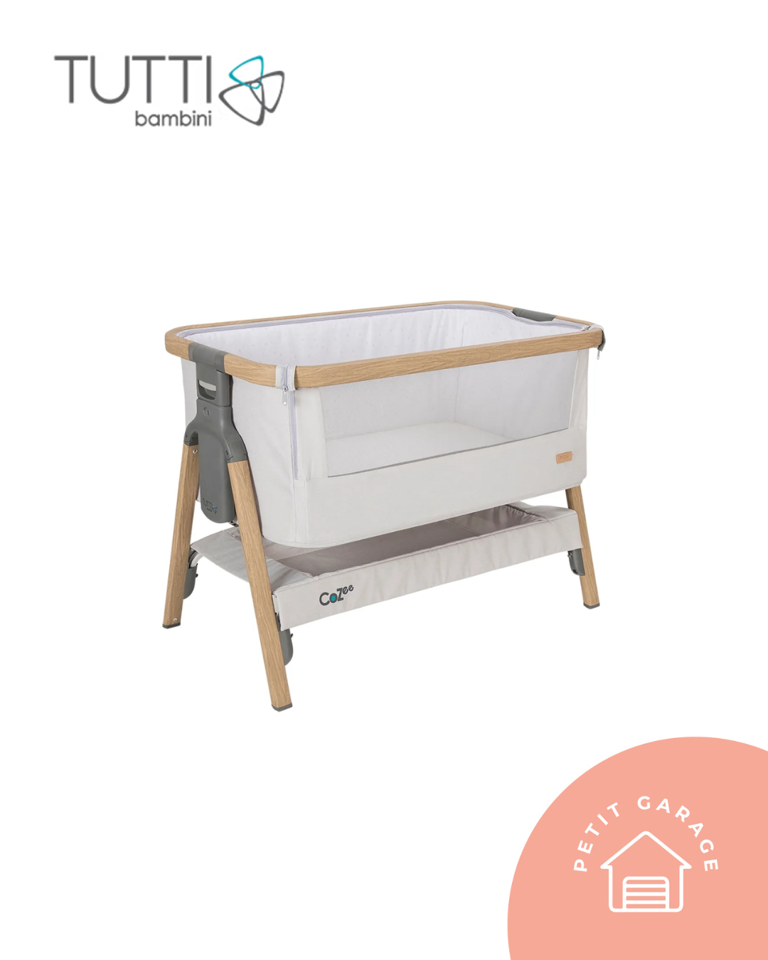 Cuna colecho Cozee gris plata. Marca Tutti Bambini (#PG5737)