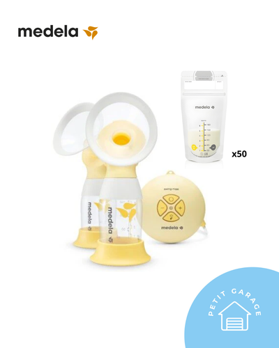 Extractor de leche Swing Maxi Flex + caja de 50 bolsas de almacenamiento. Marca Medela (#PG5682)