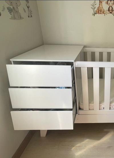 Cuna madera, modelo Noah Blanca. Marca Kidscool (#PG5636)