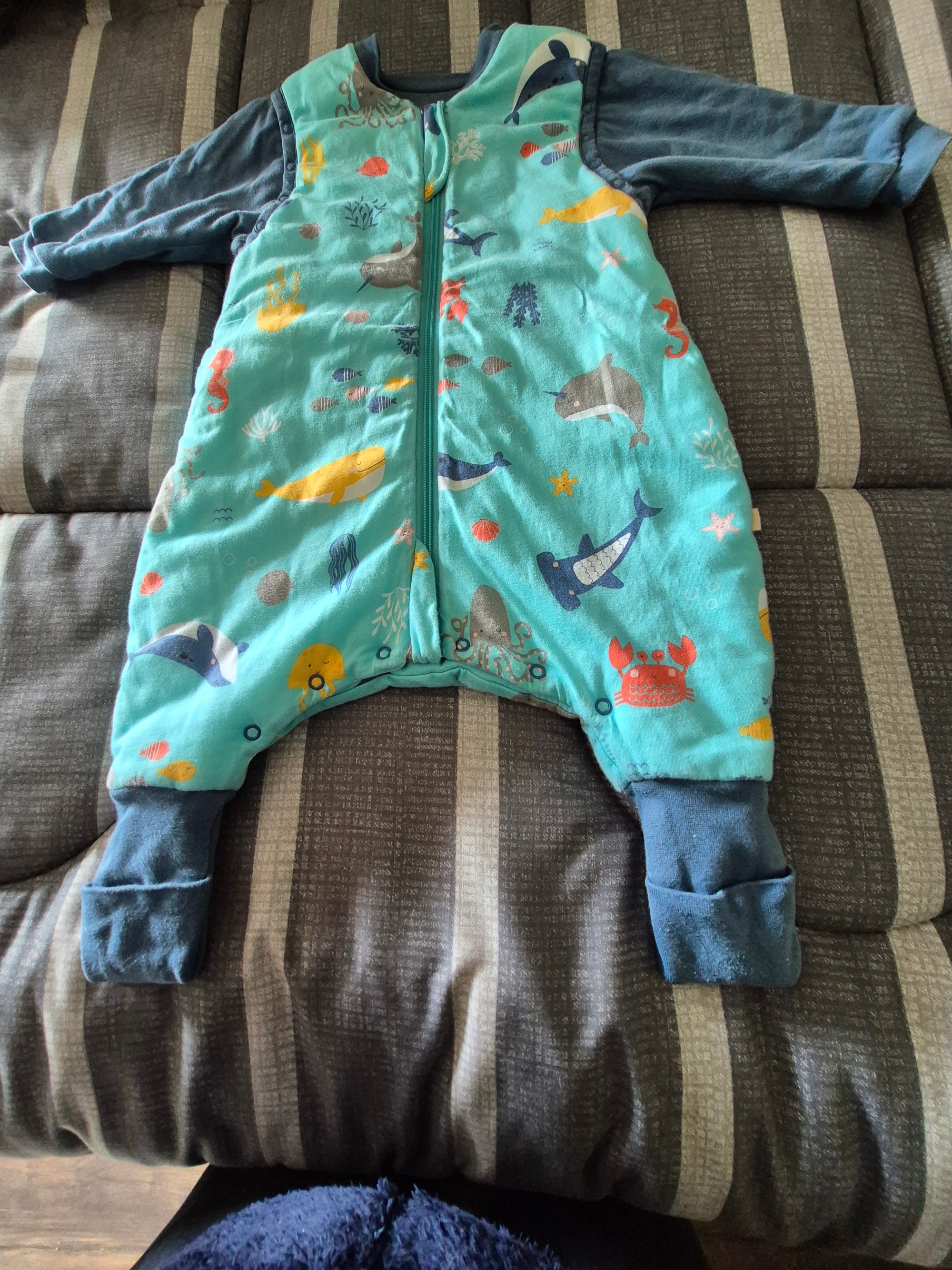 (#PG4885) Saquito de dormir con pies modelo marina. Marca Slumbersac