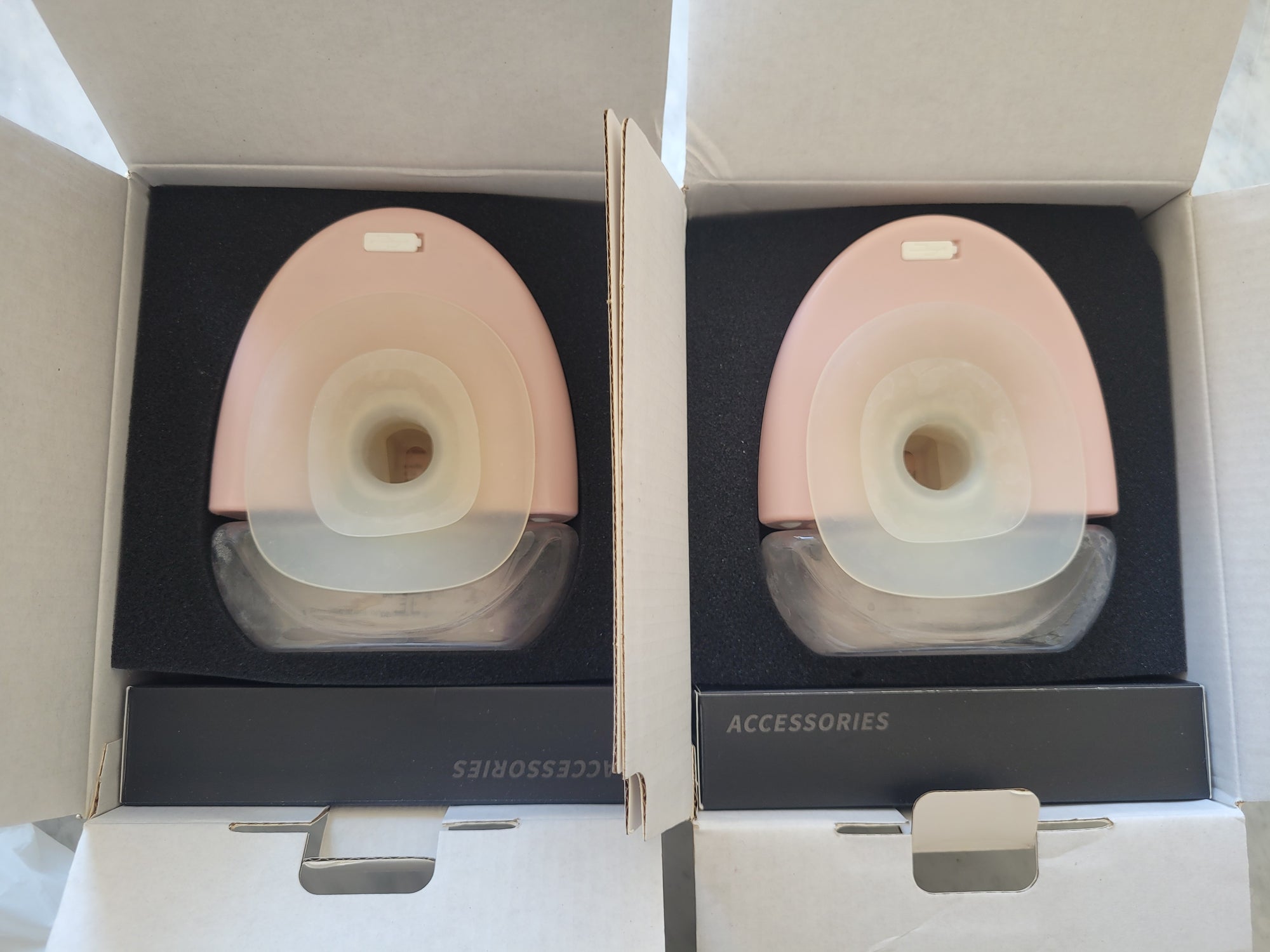 (#PG5135) Extractor de leche doble eléctrico + Masajeador de lactancia color rosado. Marca Supermom y Balia