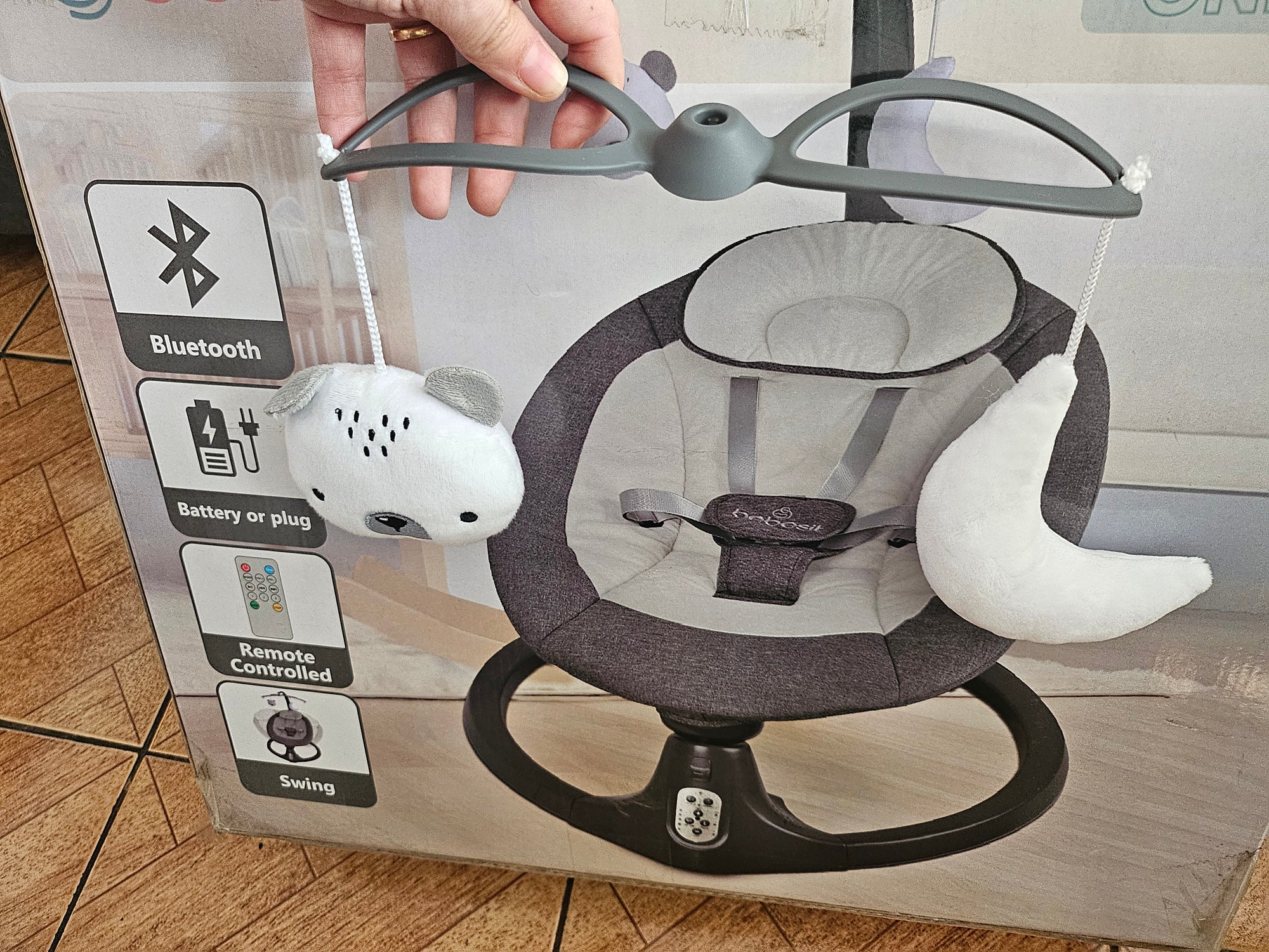 Silla nido mecedora, modelo Babyswing gris. Marca Bebesit (#PG5658)