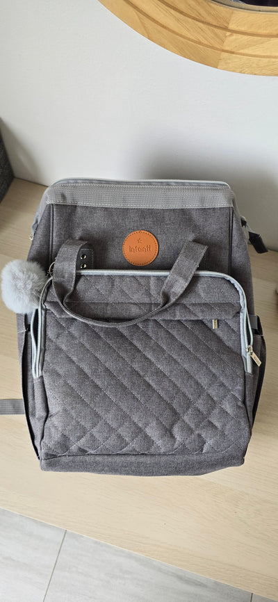 Mochila maternal modelo Open Gris. Marca Infanti (#PG5850)