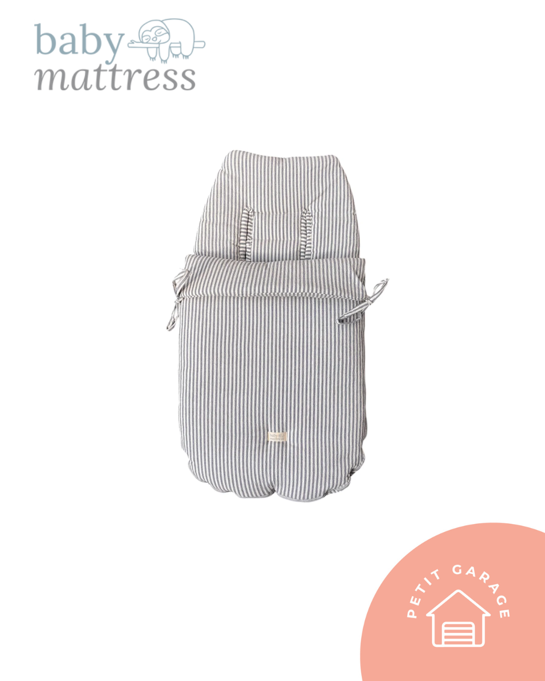 Saquito para coche marengo y blanco. Marca Baby Mattress (#PG5763)
