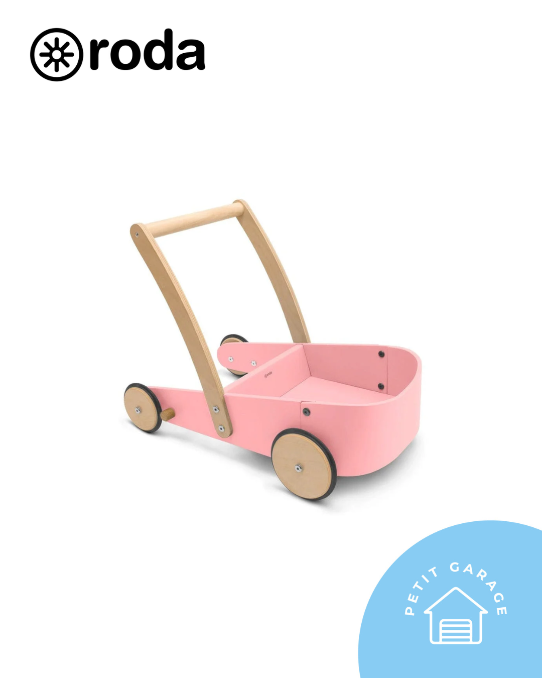 Correpasillos rosado de madera. Marca Roda (#PG5704)