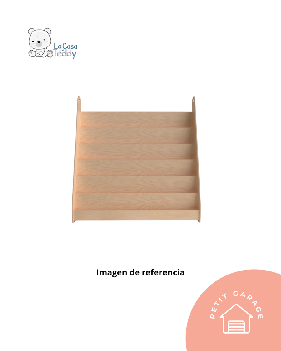 Librero Montessori, colores gris/beige/rosa viejo. Marca La Casa de Teddy (#PG5912)