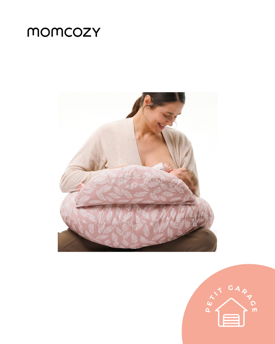 Cojín de lactancia color rosado palo. Marca Momcozy (#PG5922)