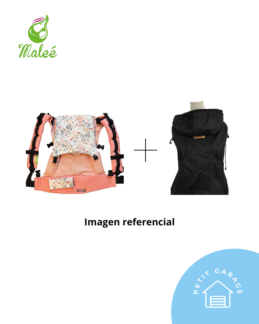 Mochila de porteo, de algodón orgánico y cobertor. Marca Maleé (#PG5605)