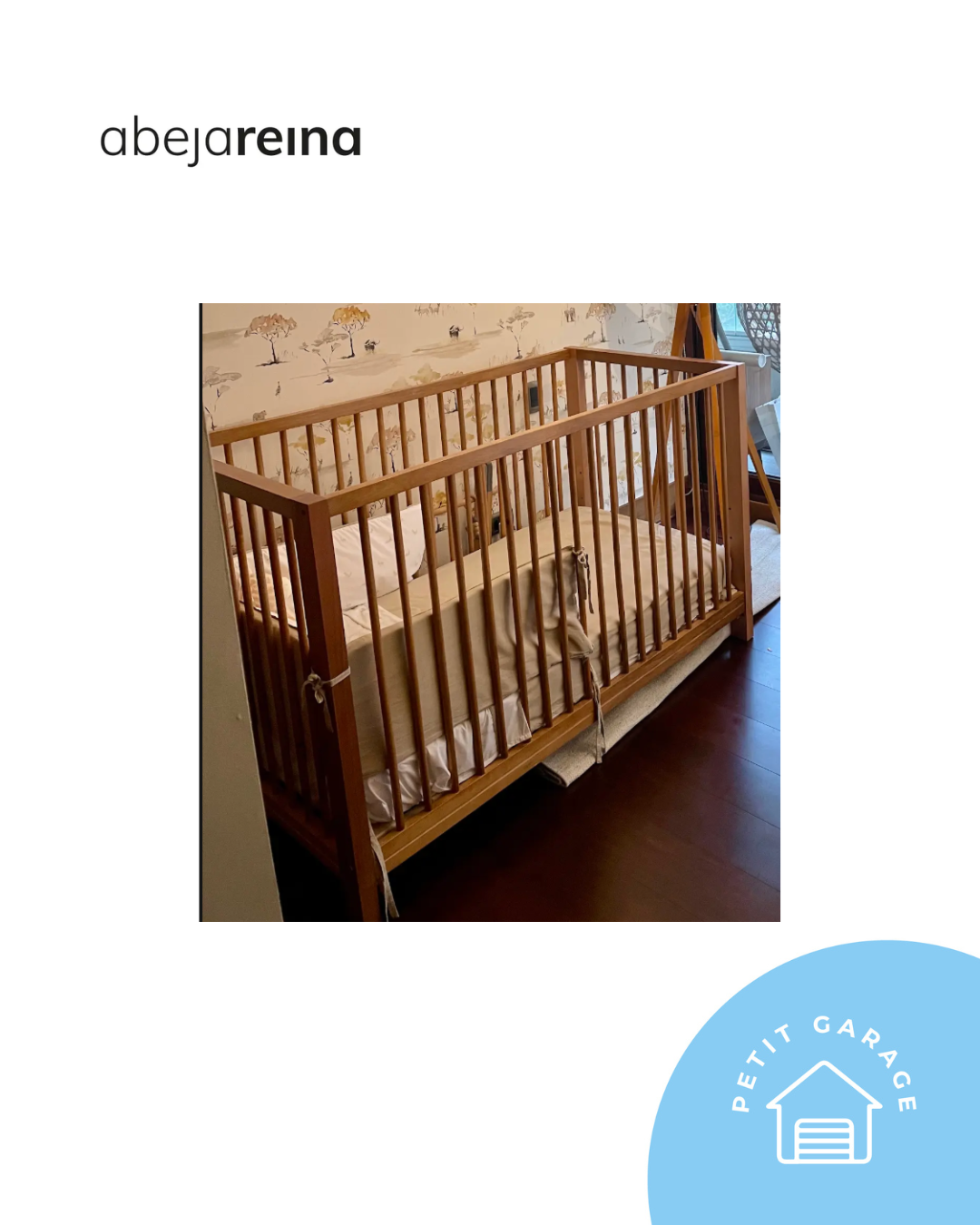 Cuna madera modelo Anna + Colchón. Marca Abeja Reina (#PG5863)