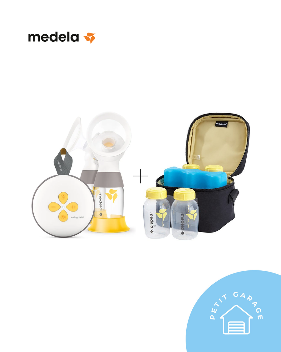 Extractor de leche eléctrico doble modelo Swing Maxi Flex + Cooler + Sostén. Marca Medela (#PG5893)