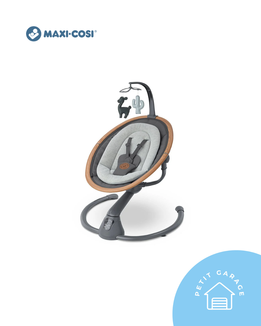 Silla nido mecedora modelo Cassia color gris. Marca Maxi Cosi (#PG5859)