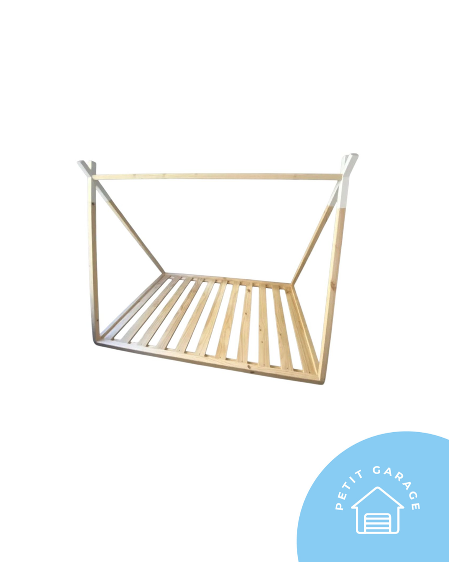 Cama Tipi Montessori, 1.5 plazas, color madera y blanco. Sin Marca (#PG5653)