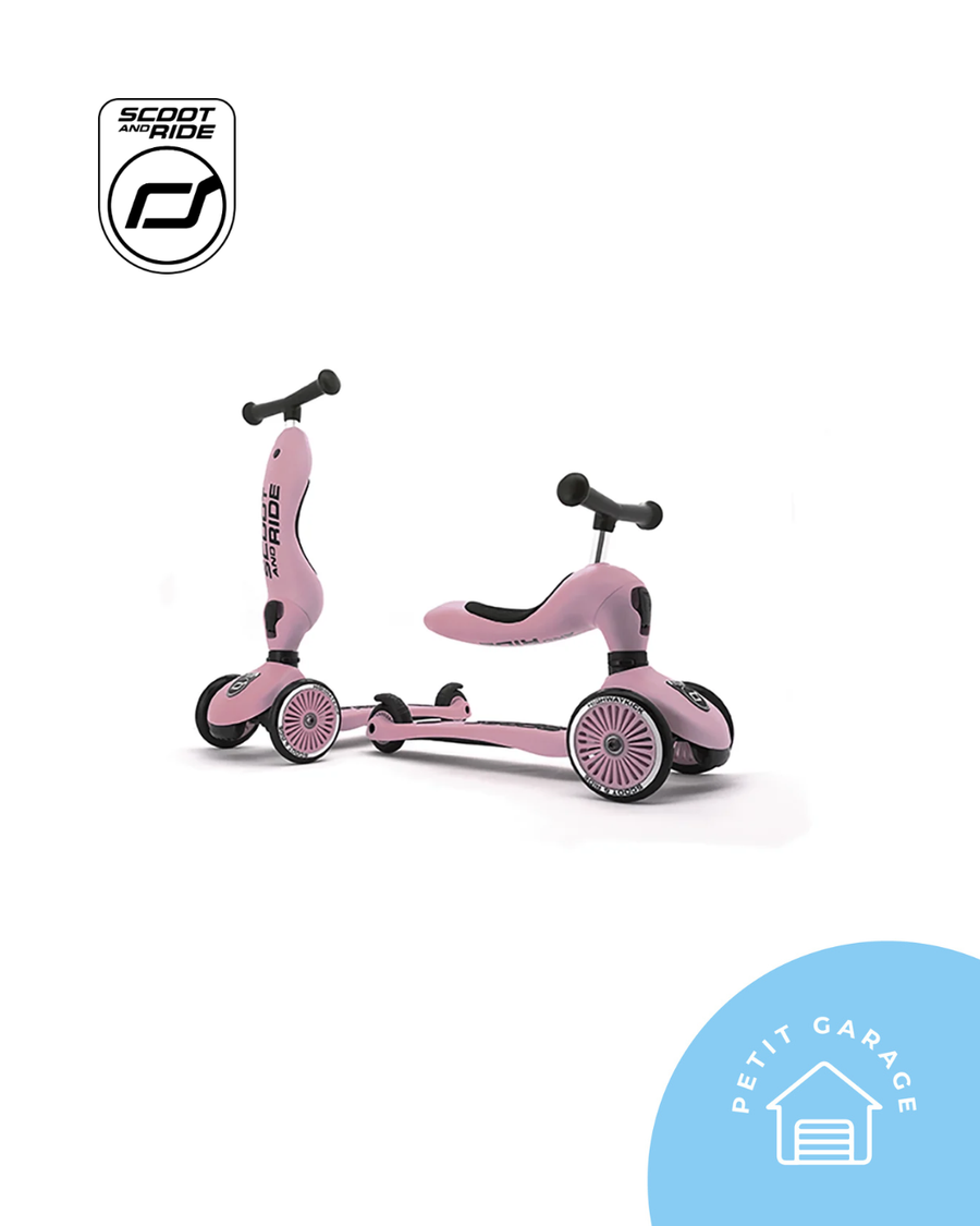 Scooter 2 en 1 modelo Highwaykick 1 color palo rosa. Marca Scoot and Ride (#PG5925)