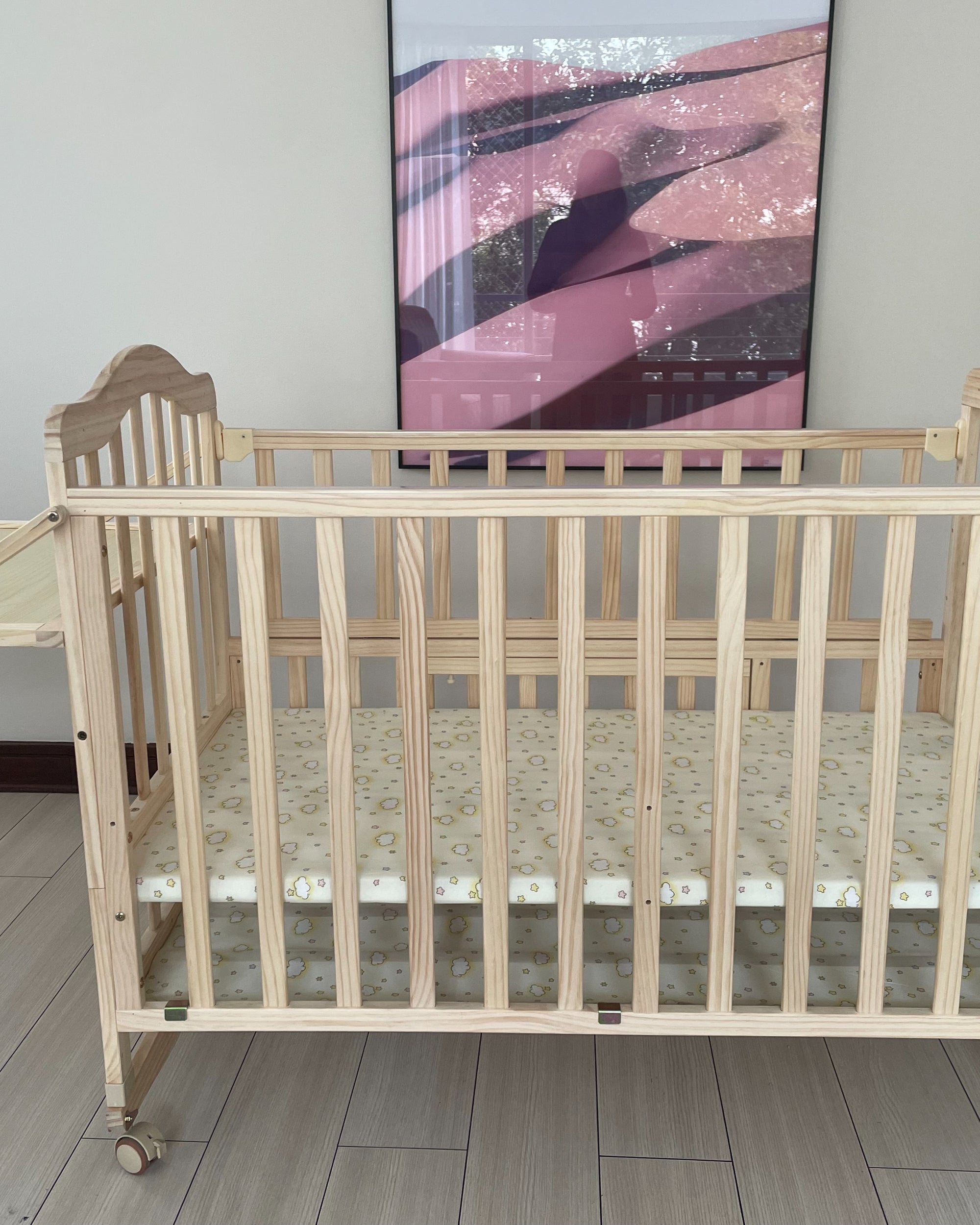 Cuna colecho de madera natural, convertible. Marca Homer Outdoor (#PG5963)