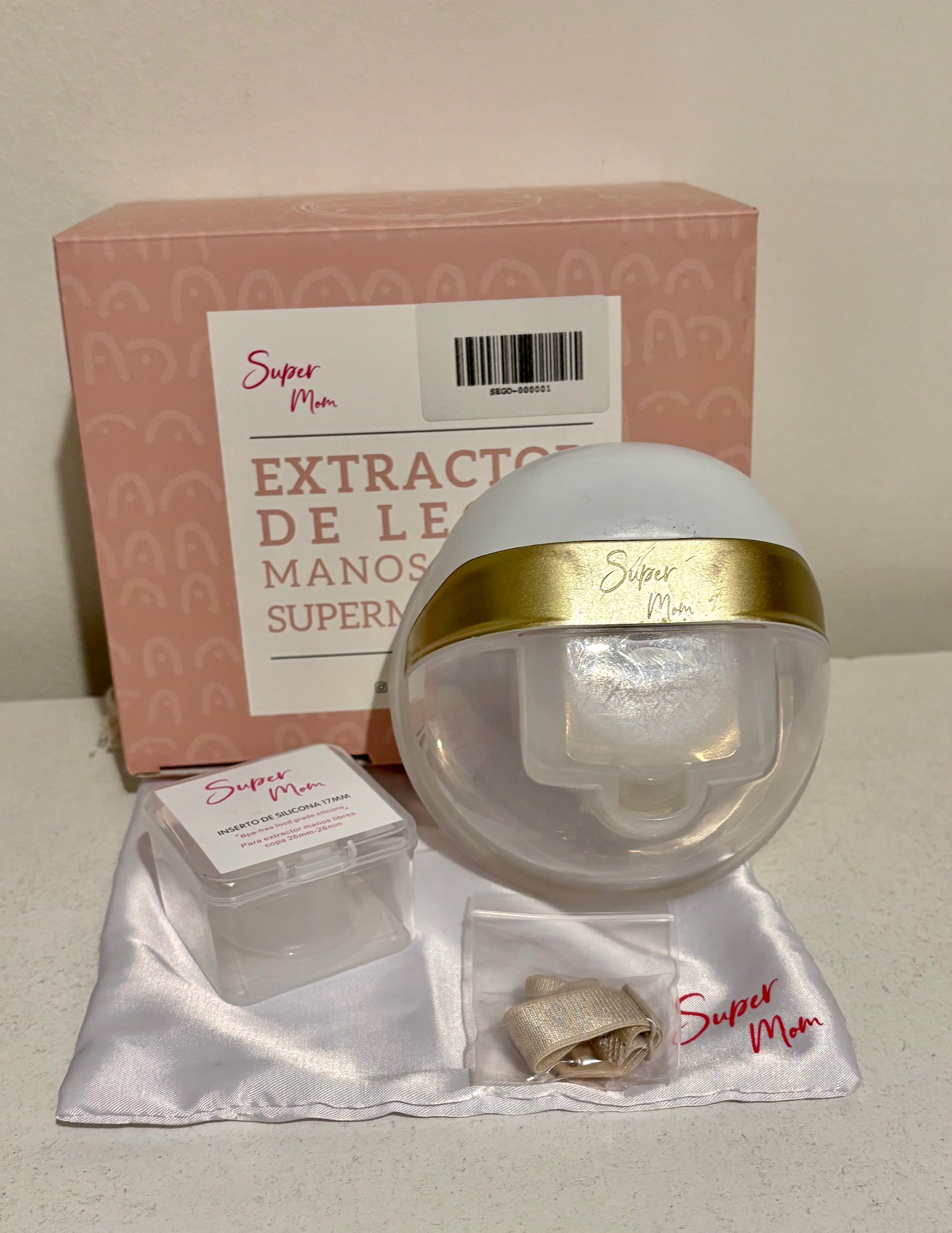 (#PG4609) Extractor de leche eléctrico simple modelo Gold. Marca Supermom