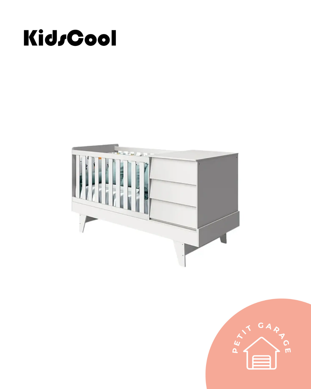 Cuna madera, modelo Noah Blanca. Marca Kidscool (#PG5636)