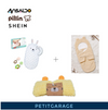 (#PG2621) Saquito de gato + Saquito de oso + Alfombra de conejo. Marca Pillin, Shein y Yahao Toys