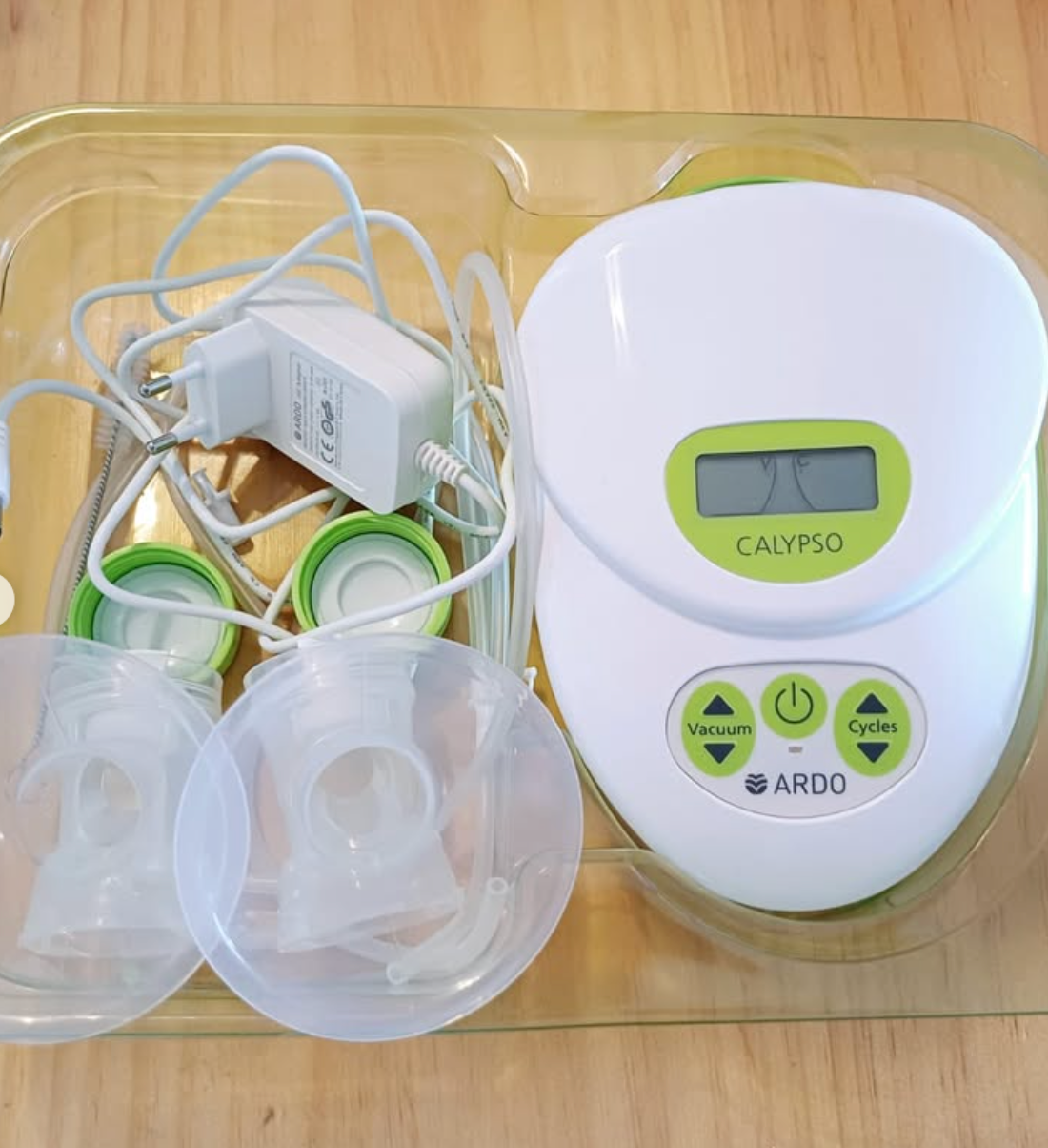 (#PG2638) Extractor doble de leche eléctrico. Marca Calypso