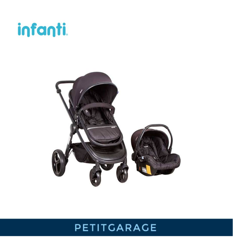 (#PG2645) Coche travel system vibe black. Marca Infanti