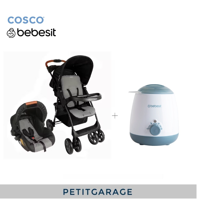 (#PG2678) Pack coche travel system + Calienta mamaderas. Marca Cosco y Bebesit
