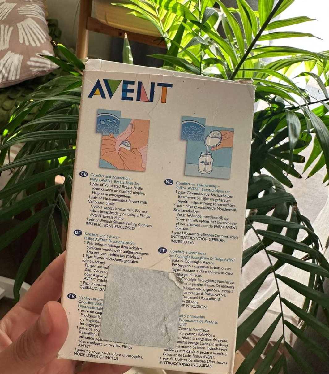 (#PG2691) Extractor de leche manual + conchas protectoras. Marca Phillips Avent