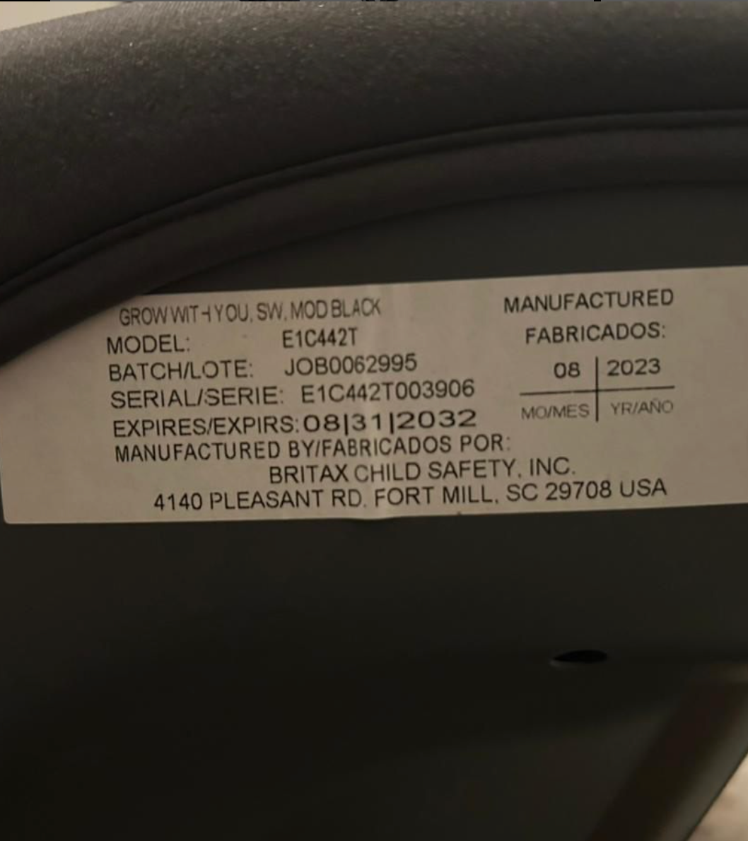 (#PG3943) Silla de auto modelo Grow with you. Marca Britax