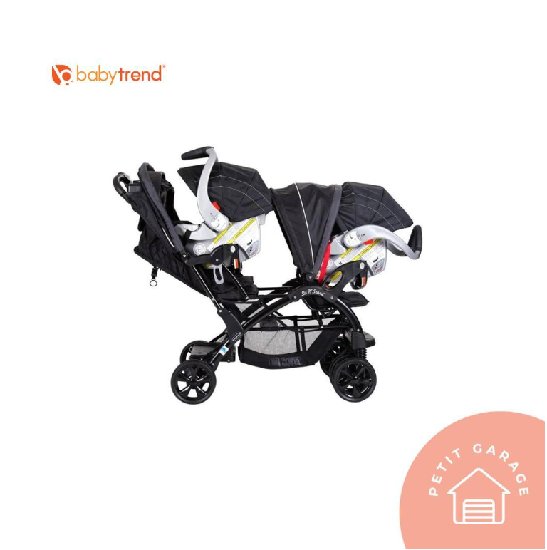 (#PG4028) Coche doble modelo Sit and Stand Onyx. Marca Babytrend