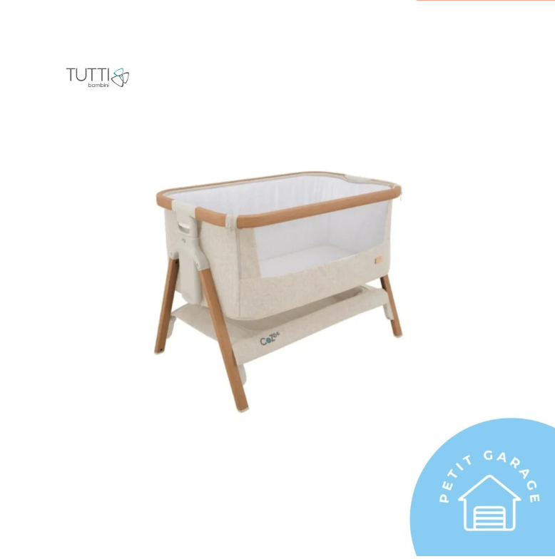 (#PG4055) Cuna colecho modelo Cozee, color gris plata. Marca Tutti Bambini