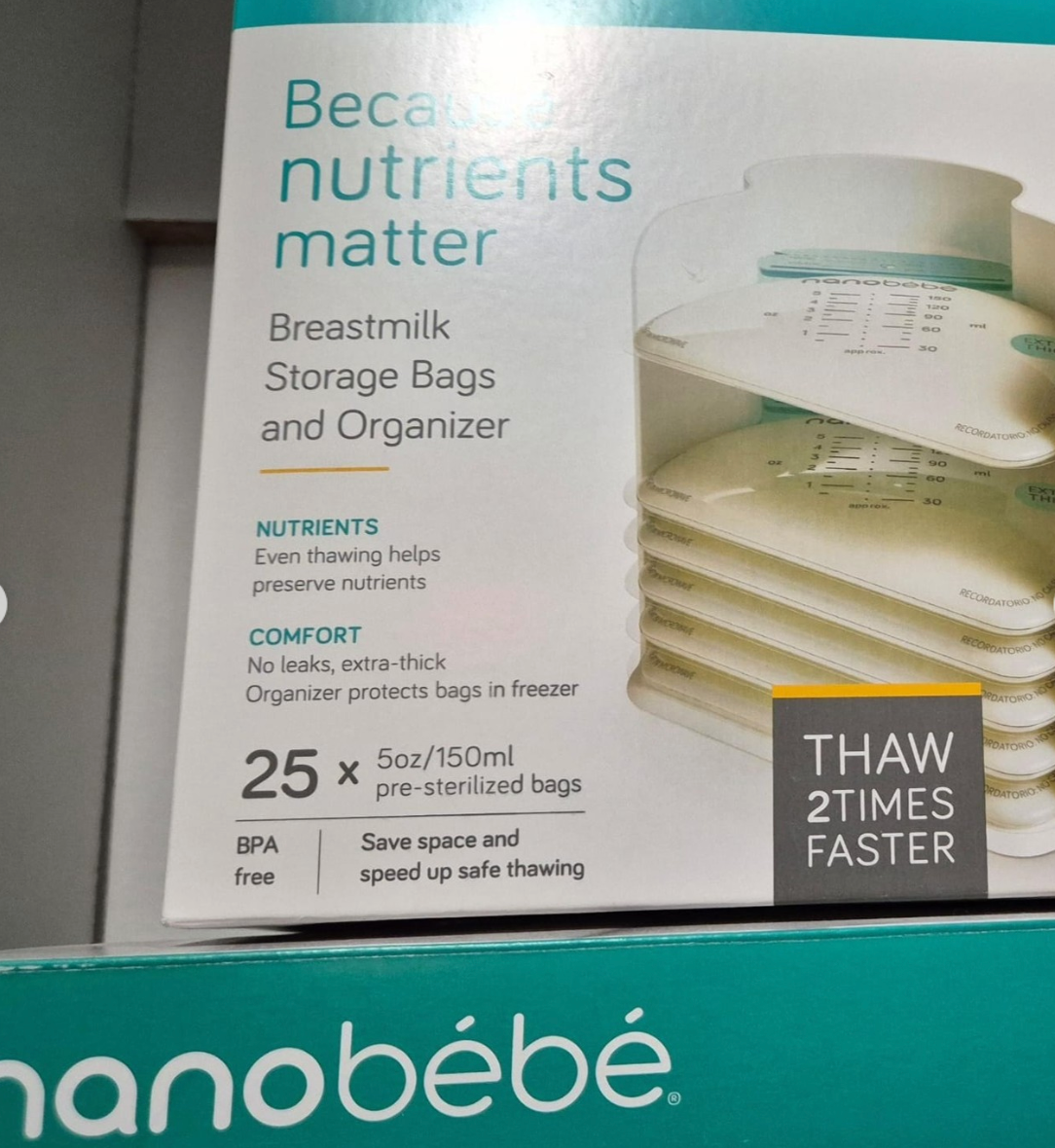 (#PG4132) Set mamaderas + Bolsas para leche + Organizador de bolsas. Marca Nanobebe