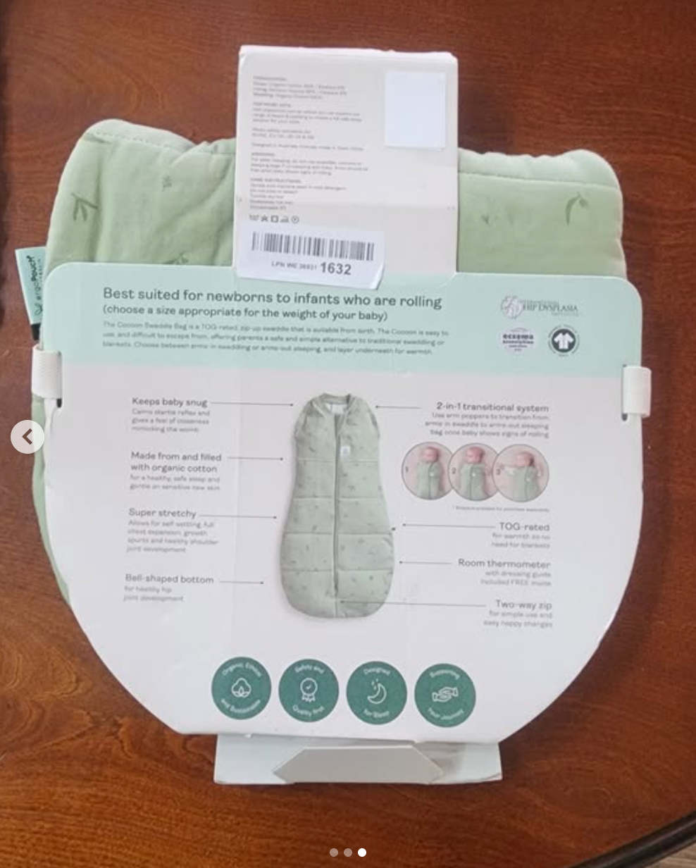 Saquito Cocoon Swaddle Bag TOG 3.5, talla 0-3 meses. Marca Ergopouch (#PG5788)