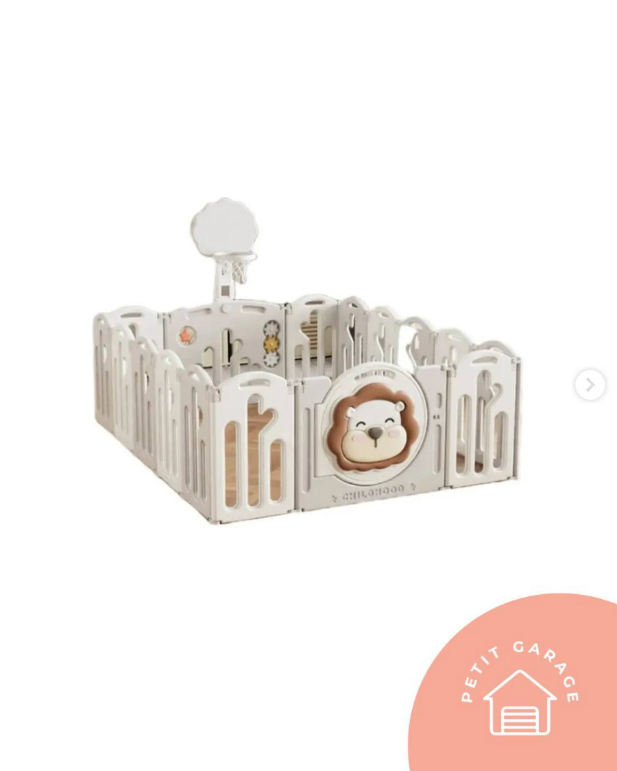 Corral plegable con juegos, blanco con gris (#PG5790)