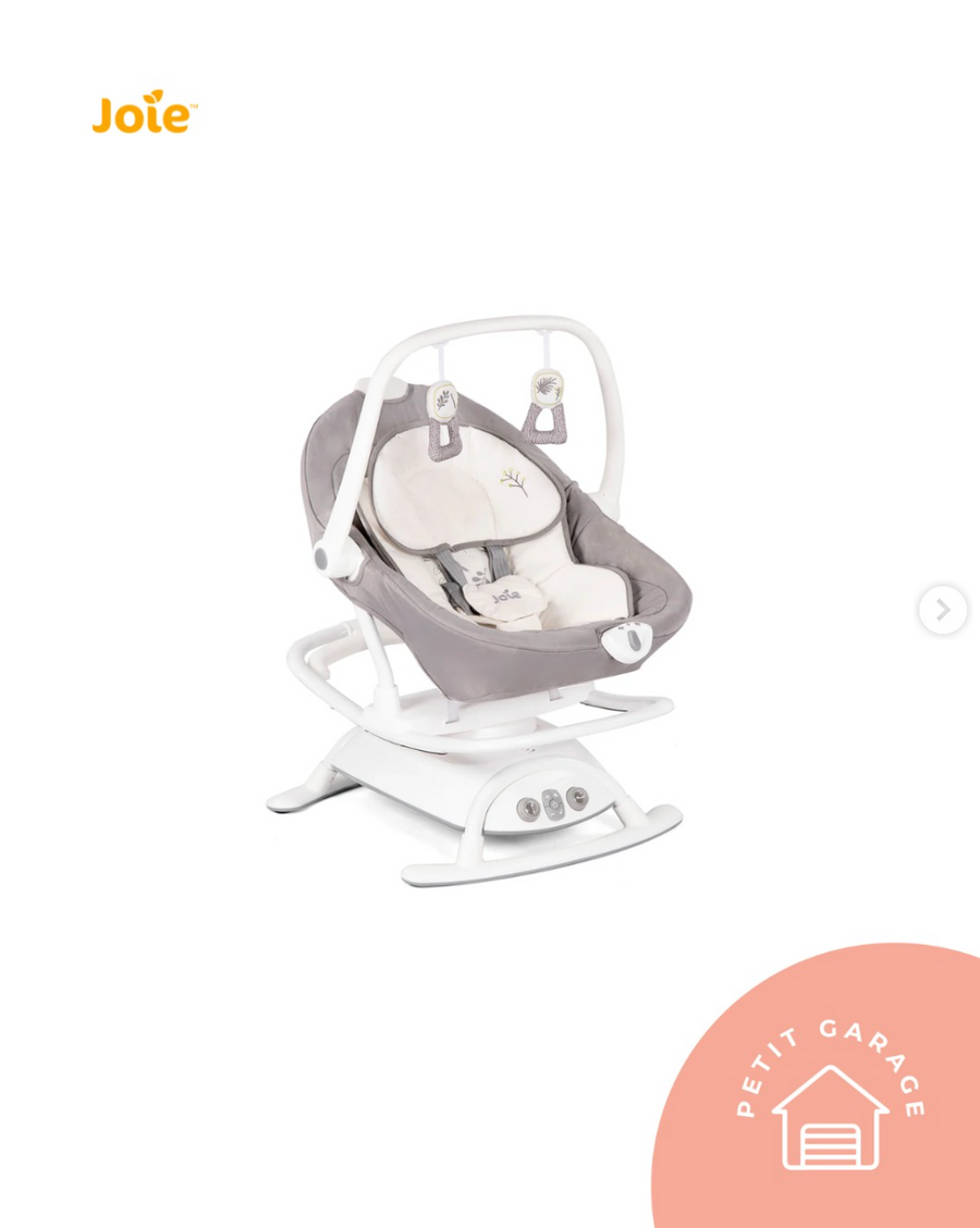 Silla mecedora Sansa Fern 2 en 1 color gris con blanco. Marca Joie (#PG5792)