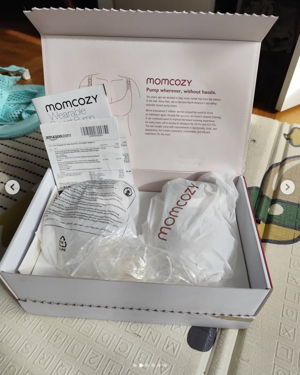 Extractor de leche doble eléctrico modelo S12 Pro. Marca Momcozy (#PG5796)