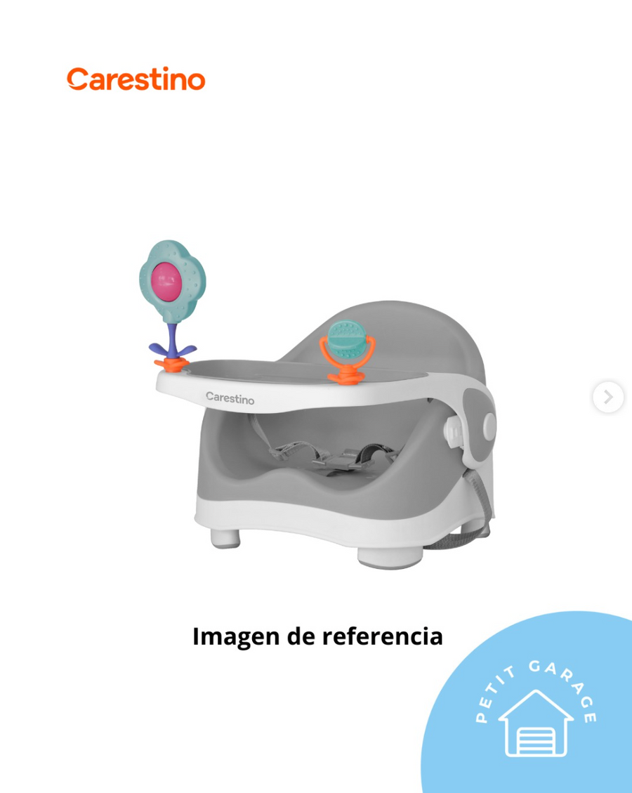 Silla de comer modelo Booster modelo color gris. Marca Carestino (#PG5803)