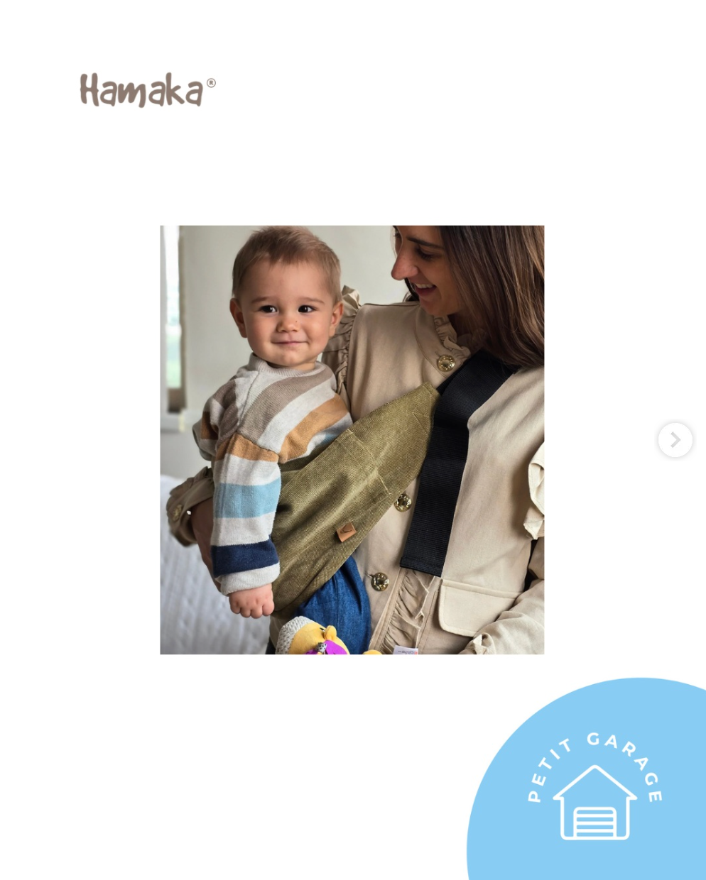 Portabebe Lateral modelo Green Grass. Marca Hamaka (#PG5819)