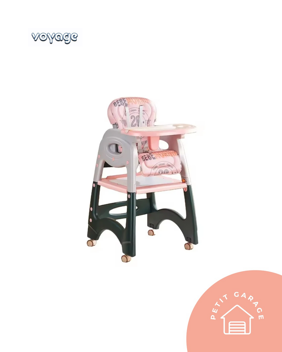 (#PG4256) Silla de comer 3 en 1, color naranjo. Marca Voyage