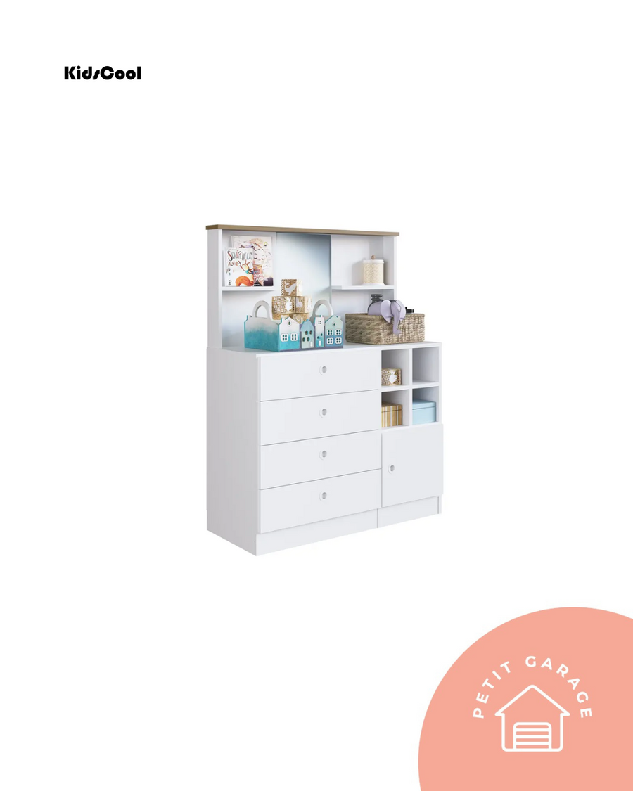 (#PG4672) Cómoda infantil de 4 cajones color blanco modelo Amore. Marca Kidscool