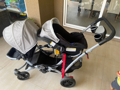 (#PG5435) Coche Travel System modelo Infanti Duo Ride S813 gris . Marca Infanti