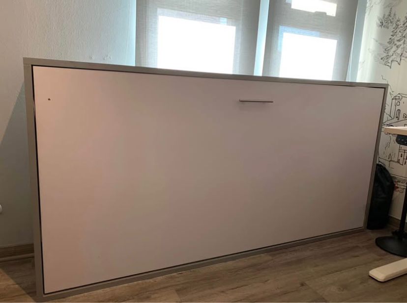 (#PG4818) Cama abatible de madera + colchón. Marca Mospace