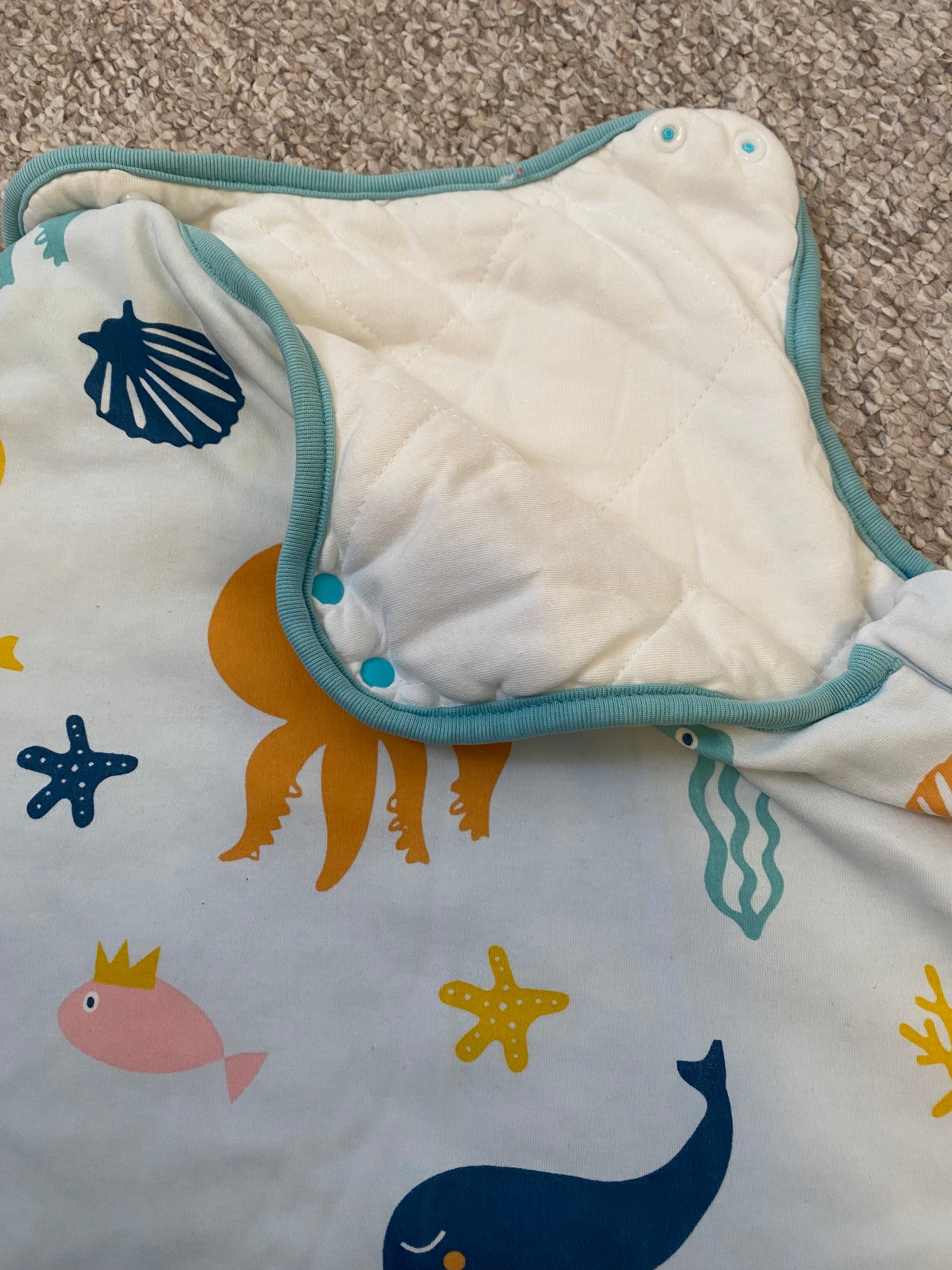 (#PG4496) Saquito de dormir con animales de mar. Marca Tu Saquito