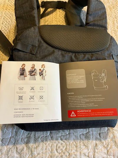 (#PG4468) Portabebé color gris. Marca Colloky