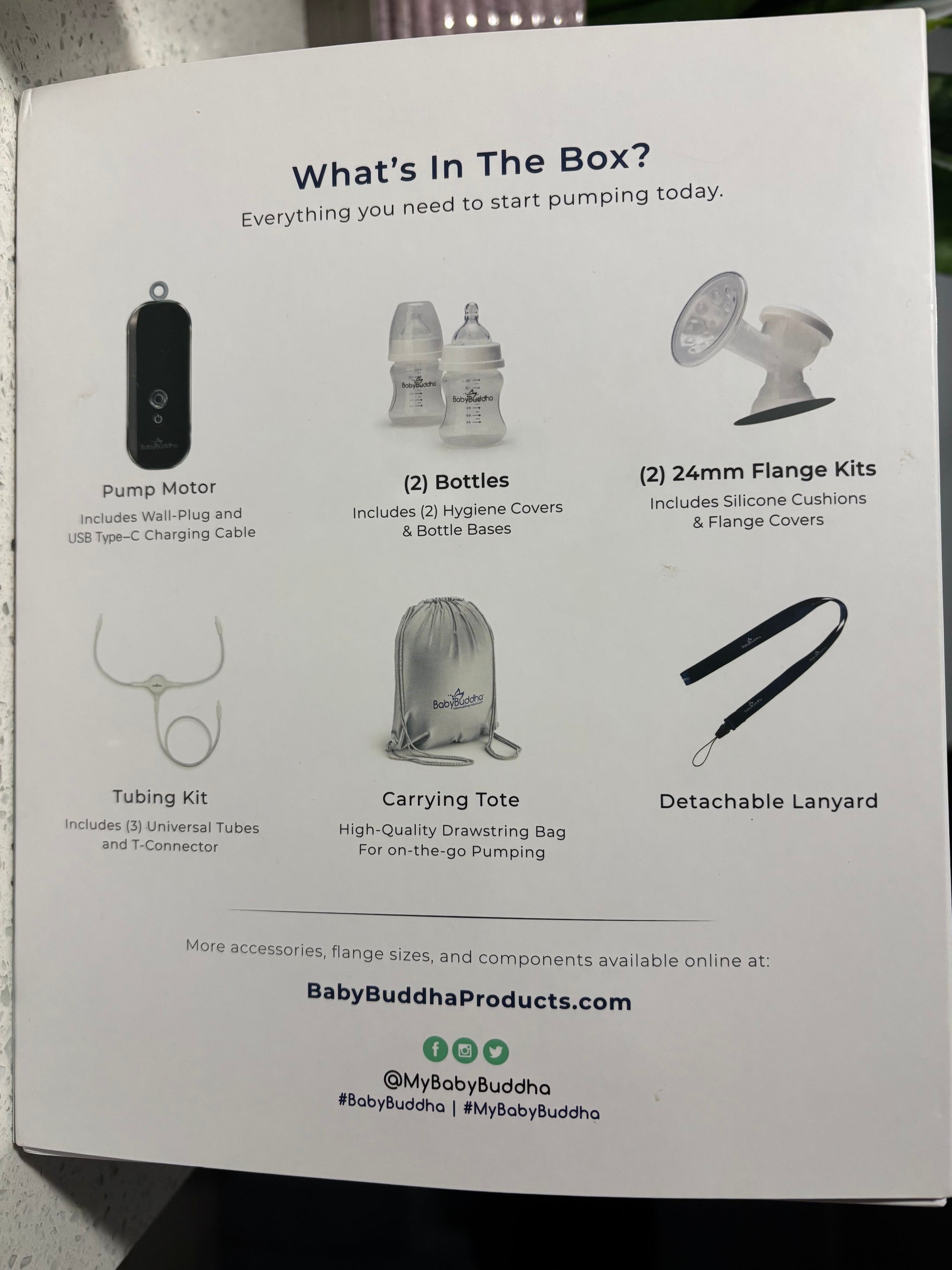 (#PG4819) Extractor de leche doble eléctrico modelo Portable Breast Pump Kit. Marca BabyBuddha