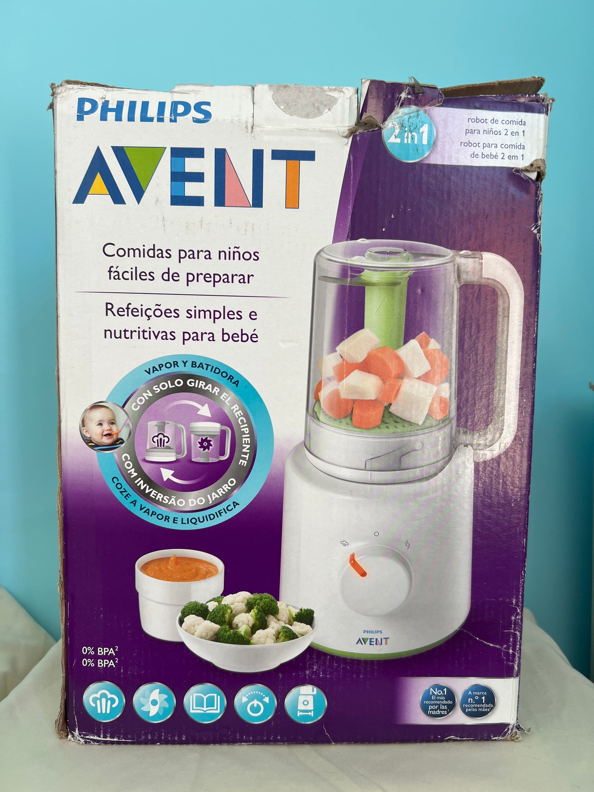 (#PG5063) Procesador de alimentos 2 en 1. Marca Philips Avent