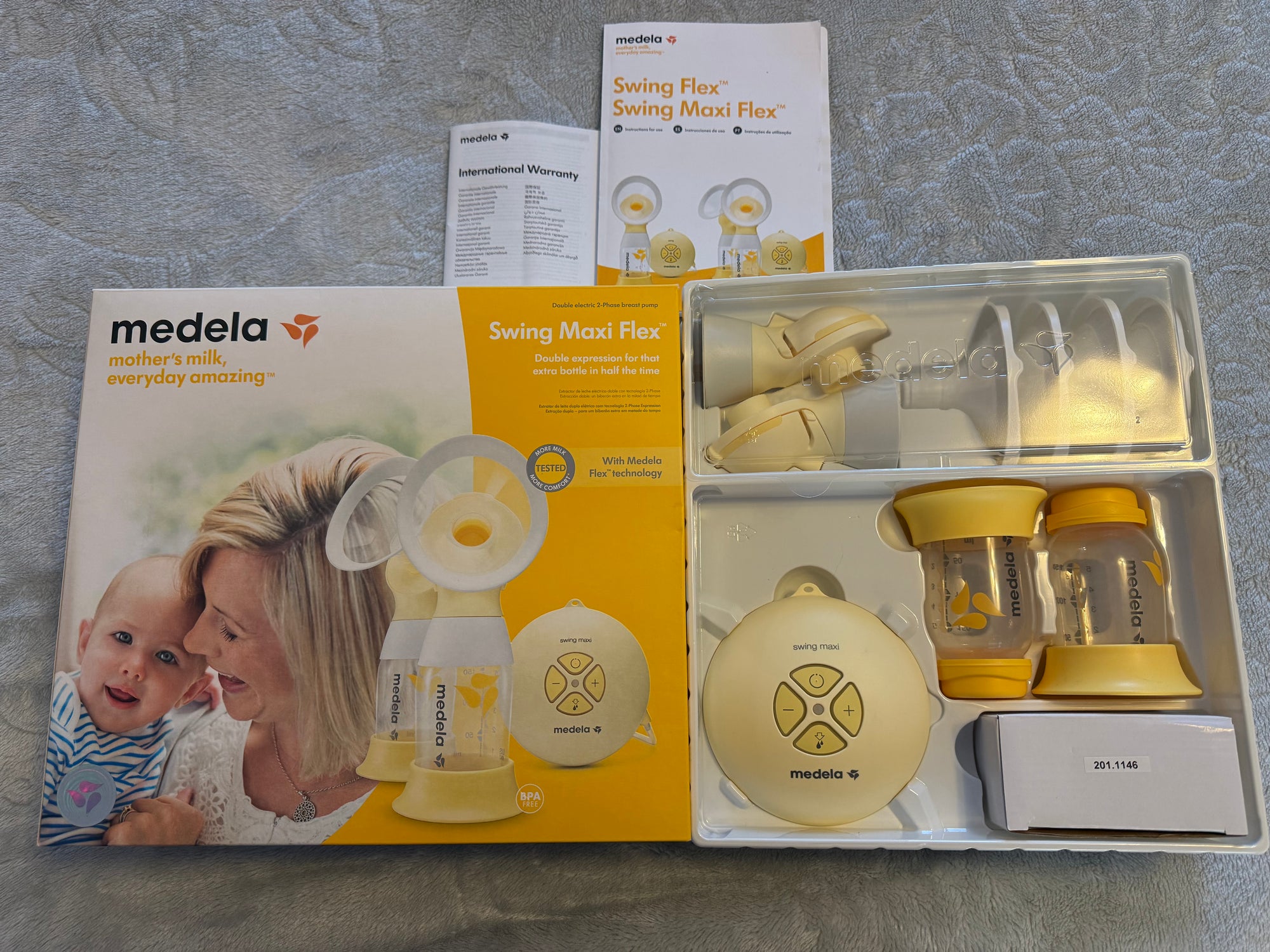 (#PG5390) Extractor de leche doble eléctrico modelo Swing Maxi Flex. Marca Medela