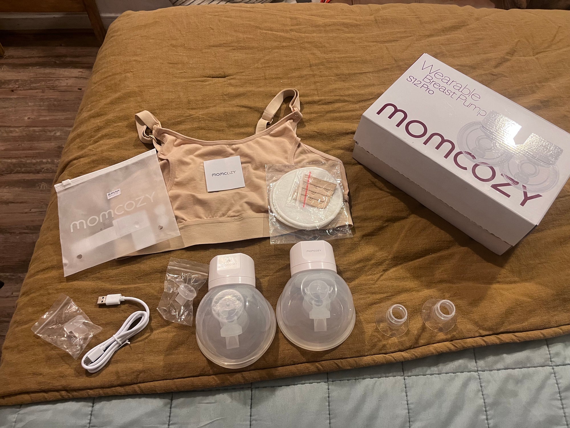 (#PG4851) Extractor de leche doble eléctrico modelo S12 + Sostén. Marca Momcozy