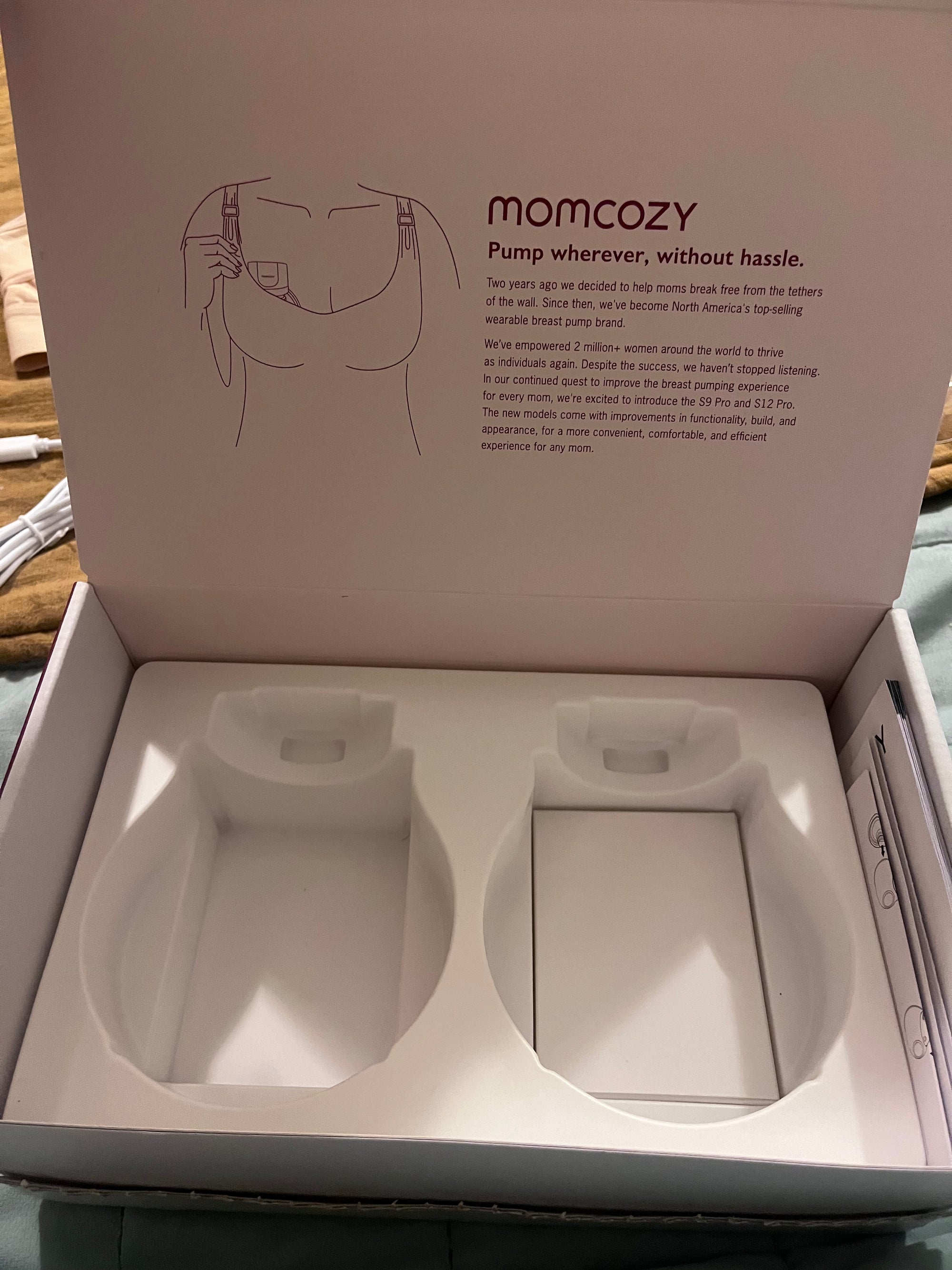 (#PG4851) Extractor de leche doble eléctrico modelo S12 + Sostén. Marca Momcozy