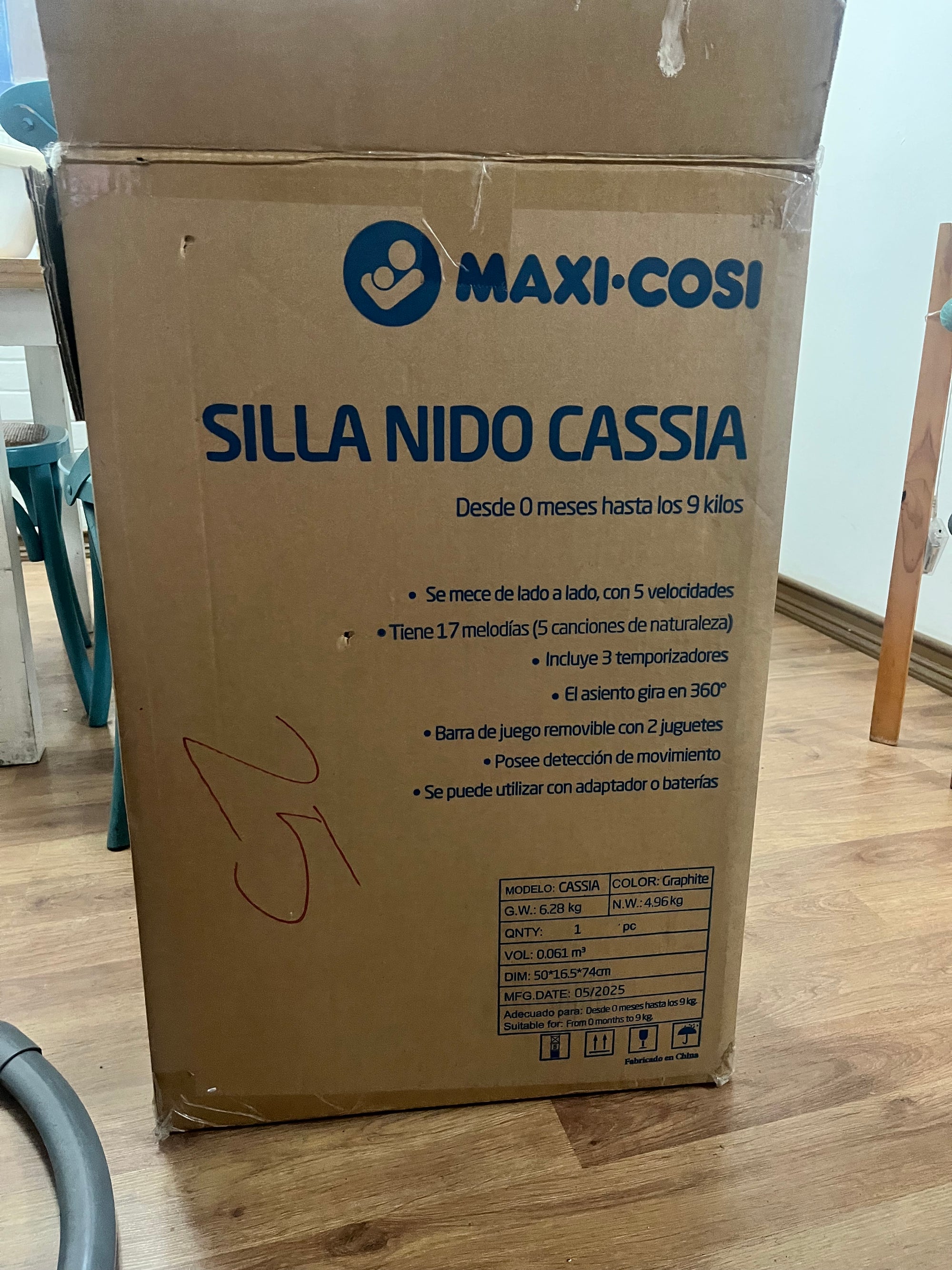 Silla nido mecedora, modelo gris. Marca Maxi Cosi (#PG5721)