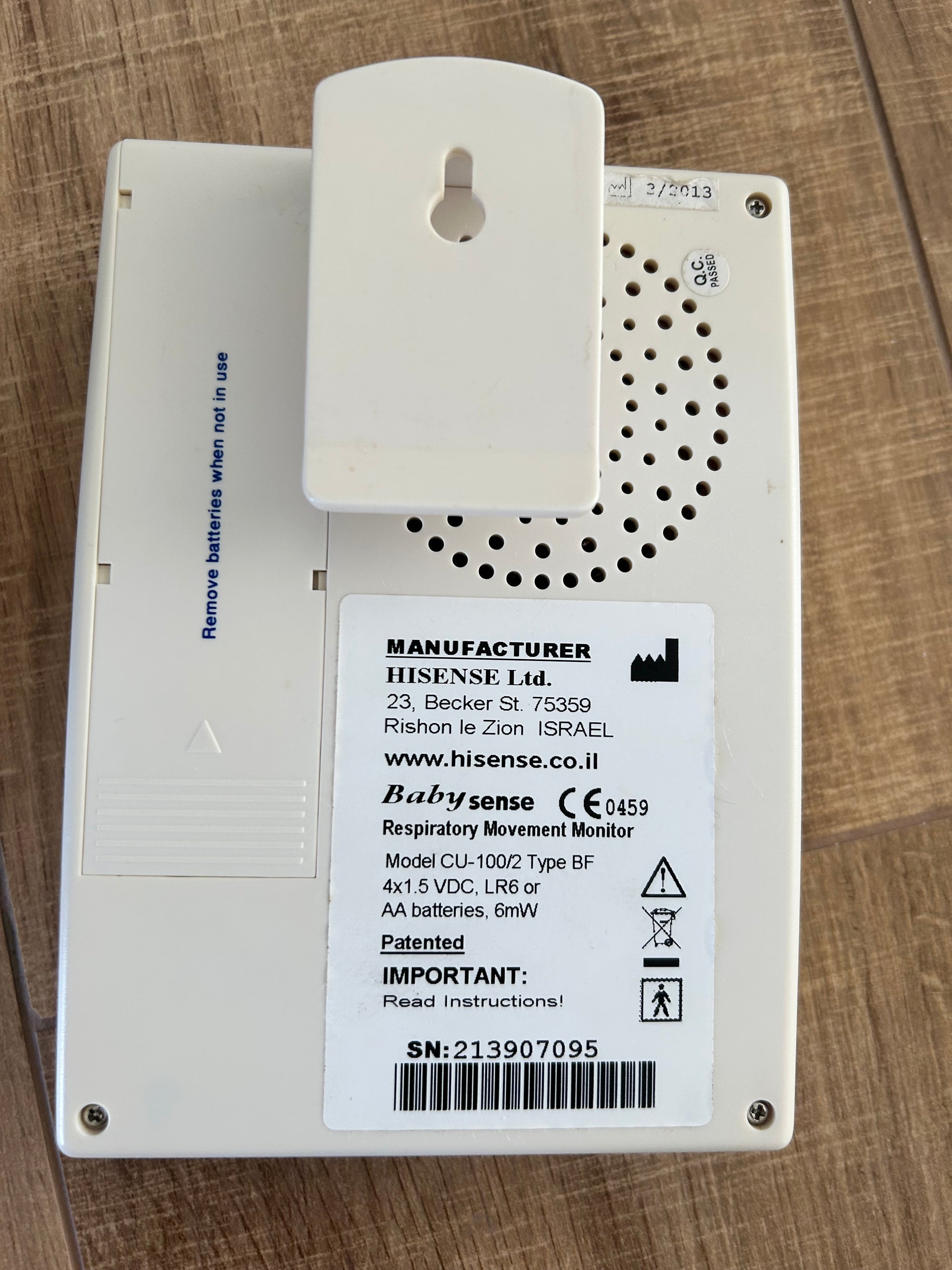 (#PG5136) Monitor de respiración modelo Babysense II. Marca Hisense