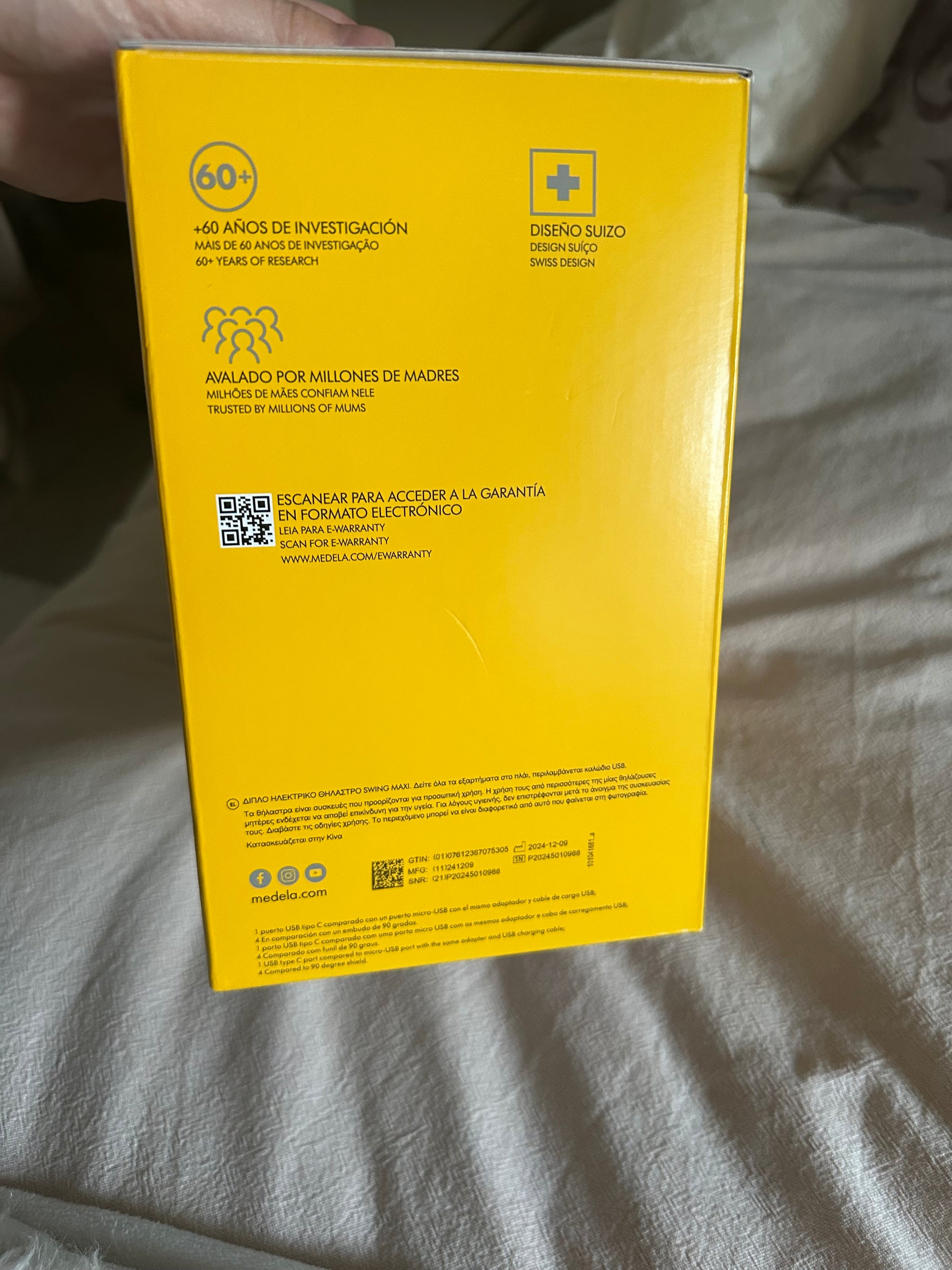 Extractor de leche eléctrico doble Swing Maxi. Marca Medela (#PG5674)