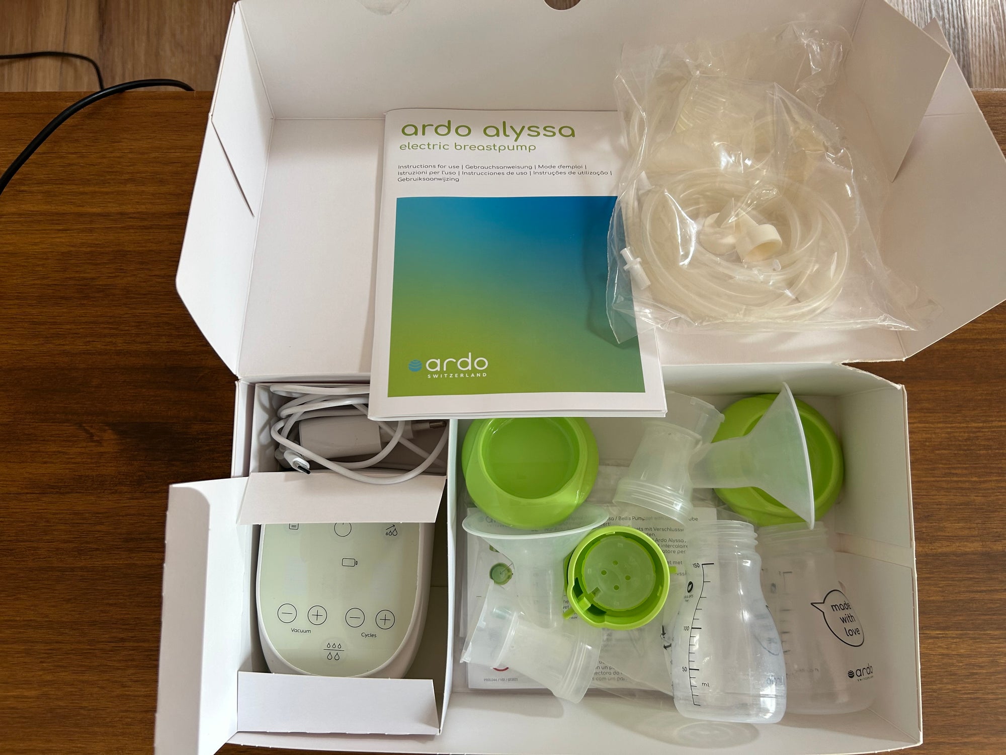 (#PG5153) Extractor de leche doble eléctrico modelo Alyssa. Marca Ardo